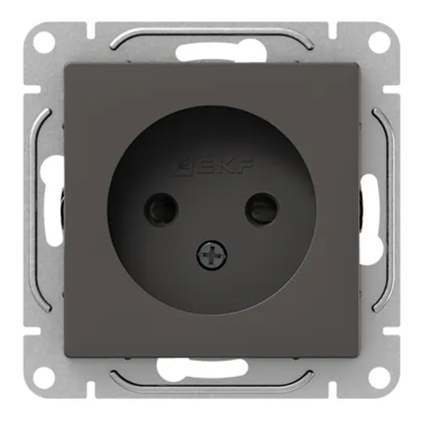 Механизм розетки EKF 2P без заземления 16А с защитными шторками Эпика мокко