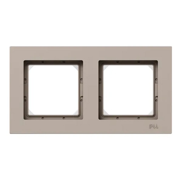 Рамка 2-местная EKF IP44 Эпика кремовая