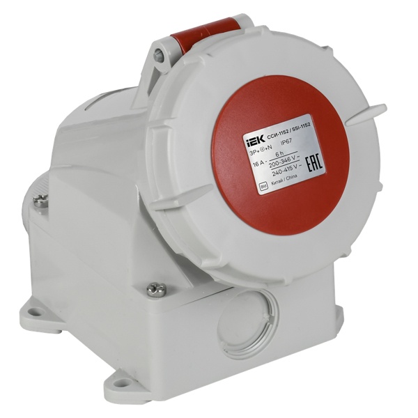 Розетка стационарная ИЭК ССИ-1152 16А-6ч 380В 3P+PE+N IP67