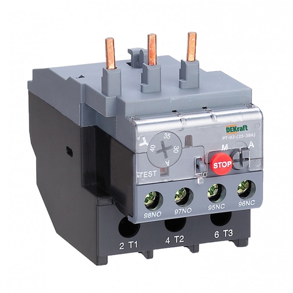 Реле тепловое для контакторов DEKraft КМ-102 25А-38А 23.0А-32А