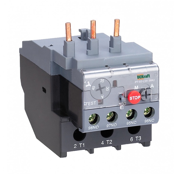Реле тепловое для контакторов DEKraft КМ-102 25А-38А 30.0А-40.0А