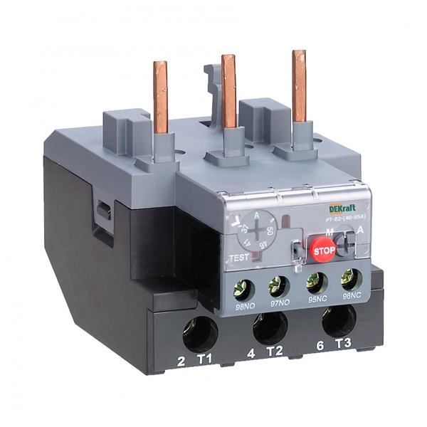 Реле тепловое для контакторов DEKraft КМ-102 40А-95А 17.0А-25.0А