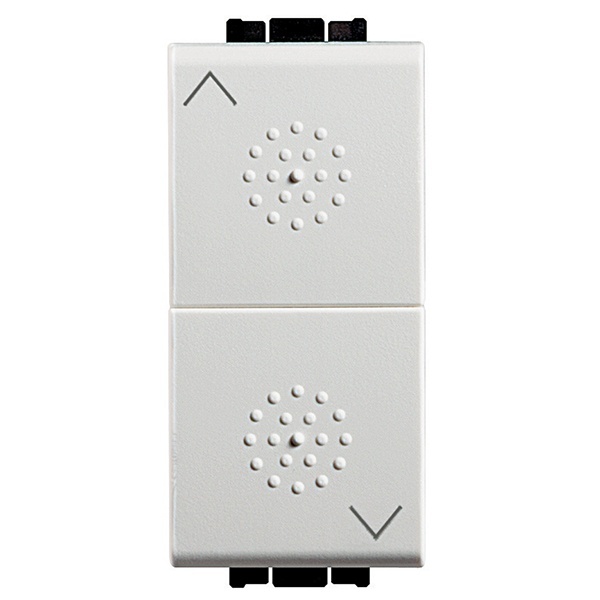 Кнопка 10A, двойная с блокировкой, 1P-NO + 1P-NO 1 модуль LivingLight Белый