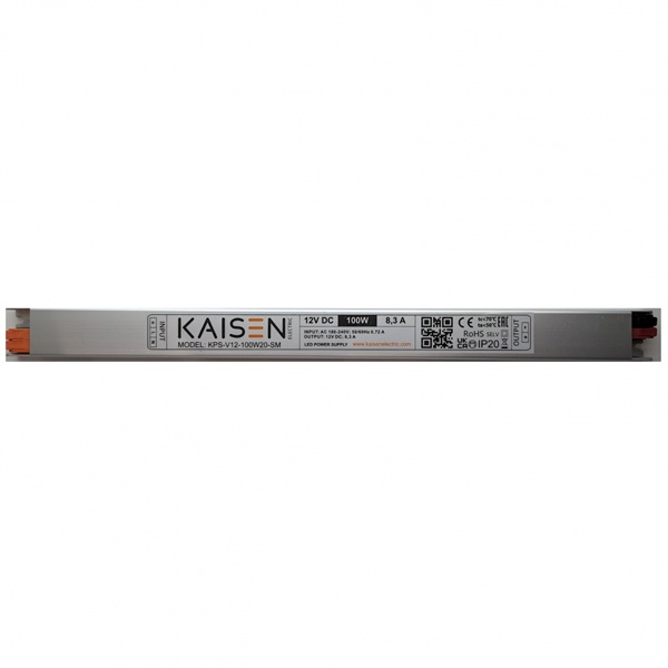 Блок питания для светодиодной ленты Kaisen 100W 12V 8,3A 100-240V -20+60°С IP20 320х25х16mm