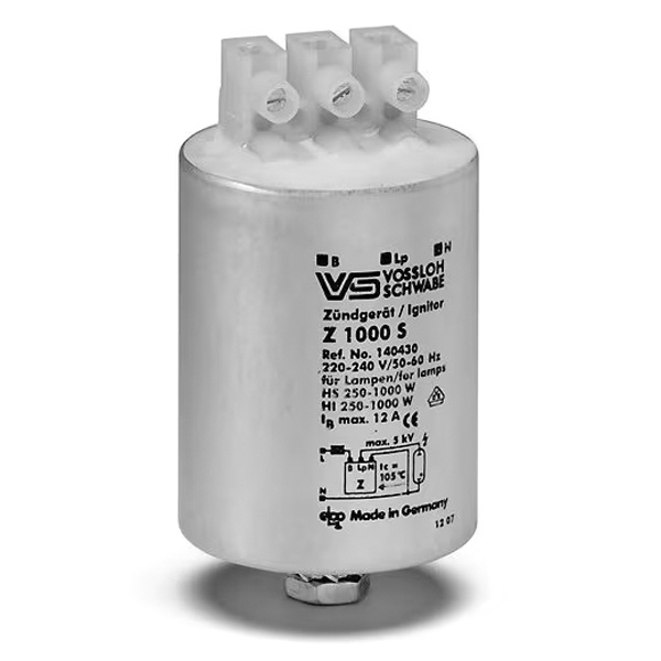 ИЗУ VS Z 1000 S 1000W 220-240V 4-5kV 10,3A 95x43x35 для металлогалогенных и натриевых ламп 600-1000W
