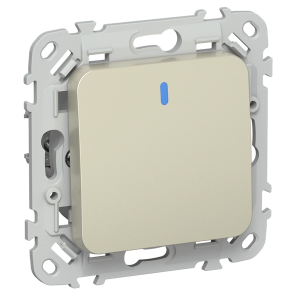 Выключатель одноклавишный с индикацией ИЭК FLITE ВС11-1-1-ФлШ 10А шампань