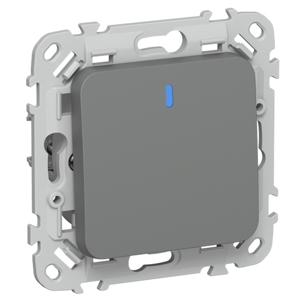 Выключатель одноклавишный с индикацией ИЭК FLITE ВС11-1-1-ФлМА 10А мокрый асфальт