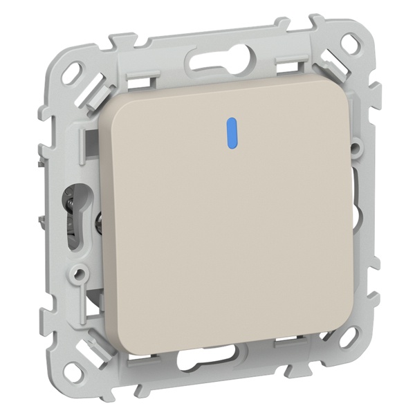 Выключатель одноклавишный с индикацией ИЭК FLITE ВС11-1-1-ФлЛ 10А льняной