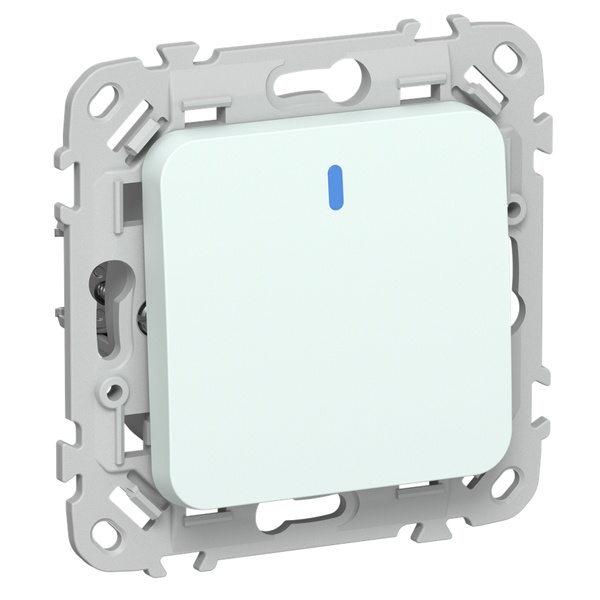 Выключатель одноклавишный с индикацией ИЭК FLITE ВС11-1-1-ФлХЛ 10А холодный лёд