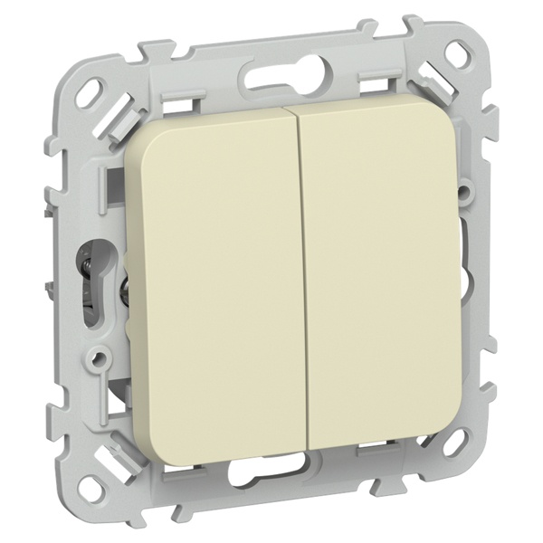 Выключатель двухклавишный ИЭК FLITE ВС12-1-0-ФлН 10А навахо