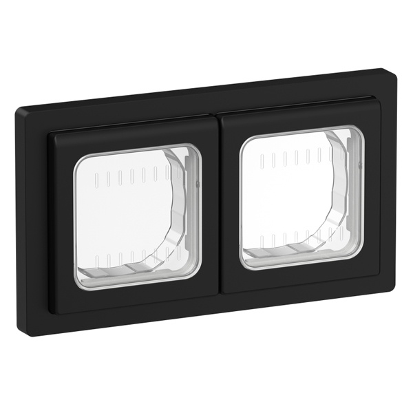 Рамка 2-местная ИЭК FLITE IP55 Рпро-2-55-ФлЧ черный