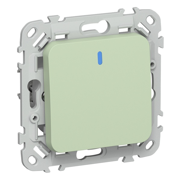Переключатель одноклавишный с индикацией ИЭК FLITE ВС61-1-1-ФлФ 10А фисташковый