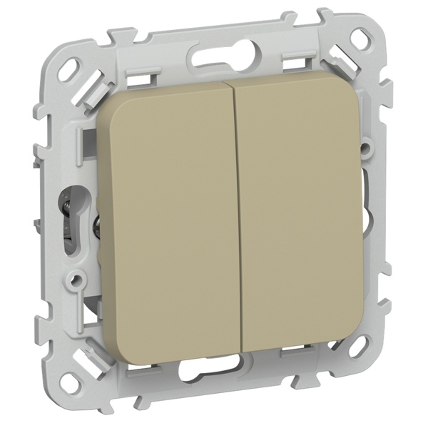 Переключатель двухклавишный ИЭК FLITE ВС62-1-0-ФлХ 10А хаки
