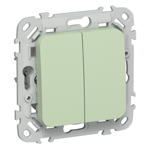 Переключатель двухклавишный ИЭК FLITE ВС62-1-0-ФлФ 10А фисташковый