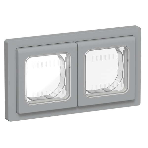 Рамка 2-местная ИЭК FLITE IP55 Рпро-2-55-ФлС серый