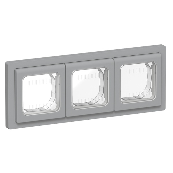 Рамка 3-местная ИЭК FLITE IP55 Рпро-3-55-ФлС серый