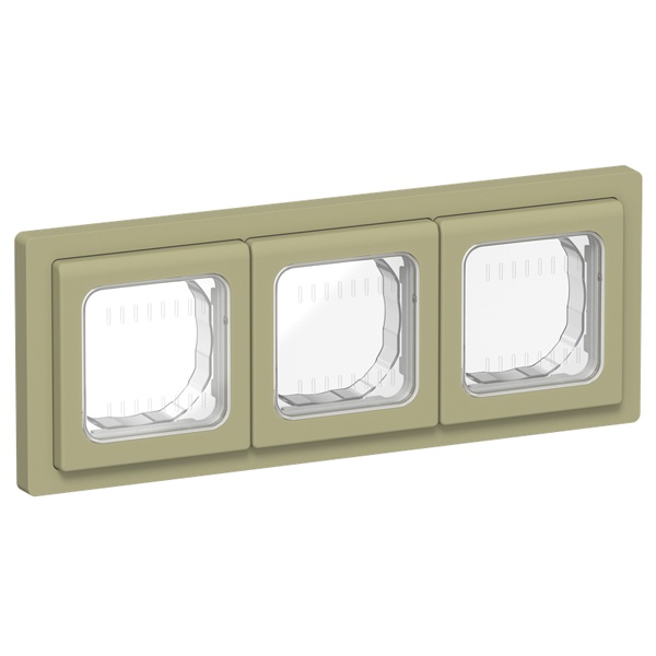 Рамка 3-местная ИЭК FLITE IP55 Рпро-3-55-ФлО оливковый
