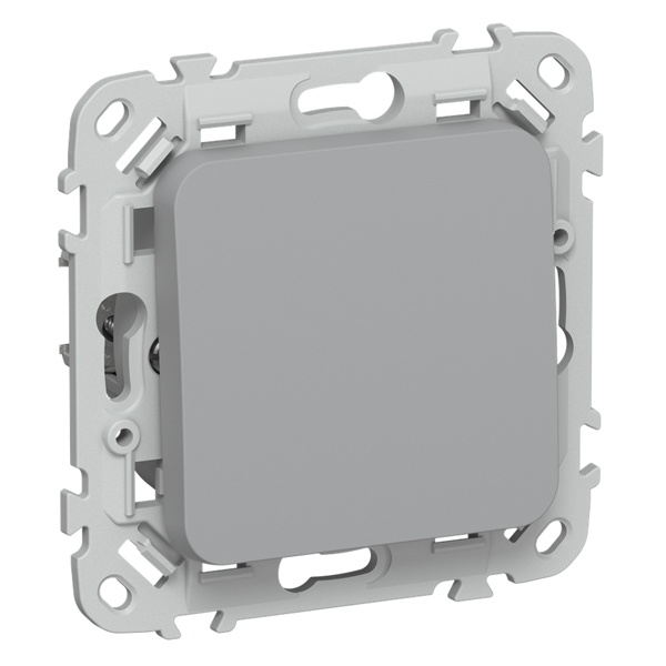 Выключатель кнопочный одноклавишный ИЭК FLITE ВС11-2-0-ФлС 10А серый