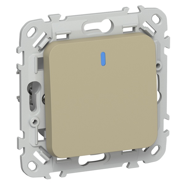 Выключатель кнопочный одноклавишный с индикацией ИЭК FLITE ВС11-2-1-ФлХ 10А хаки