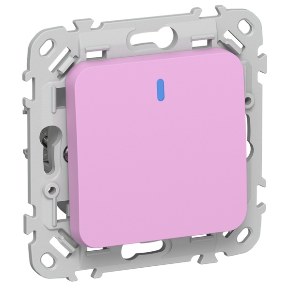 Выключатель кнопочный одноклавишный с индикацией ИЭК FLITE ВС11-2-1-ФлПр 10А пурпурный