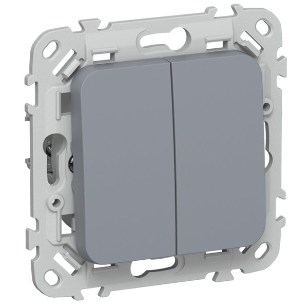 Выключатель жалюзи двухклавишный с блокировкой ИЭК FLITE ВЖ42-2-0-ФлМ 10А маренго