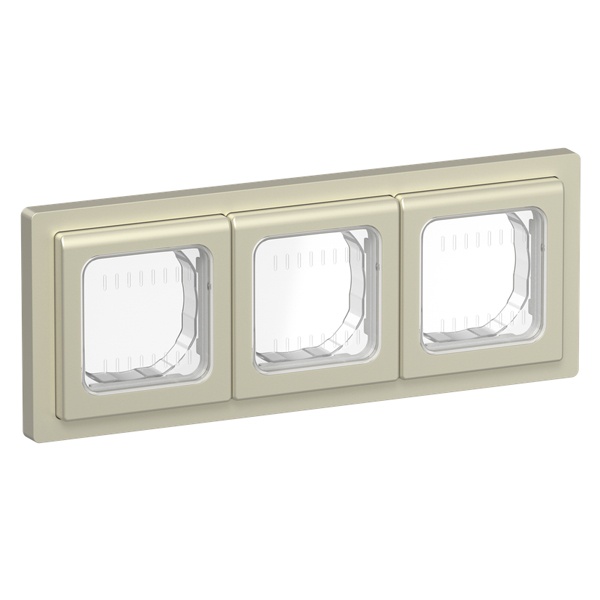 Рамка 3-местная ИЭК FLITE IP55 Рпро-3-55-ФлШ шампань