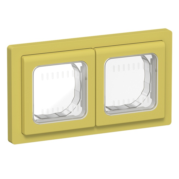 Рамка 2-местная ИЭК FLITE IP55 Рпро-2-55-ФлЖК желтый карри