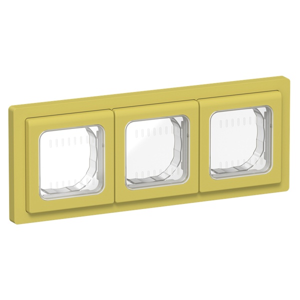 Рамка 3-местная ИЭК FLITE IP55 Рпро-3-55-ФлЖК желтый карри