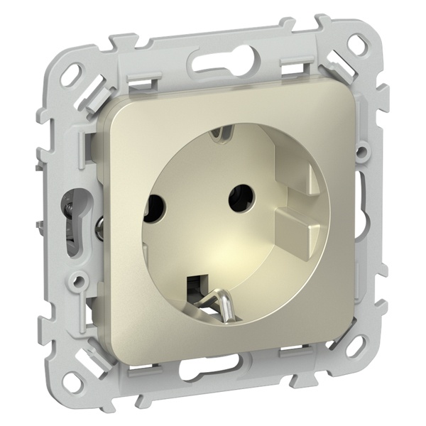 Розетка с заземлением ИЭК FLITE РС11-0-ФлШ 16А шампань