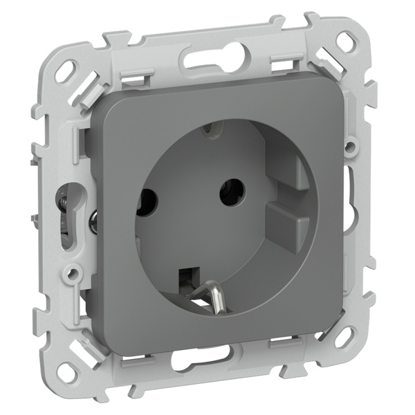 Розетка с заземлением ИЭК FLITE РС11-0-ФлМА 16А мокрый асфальт