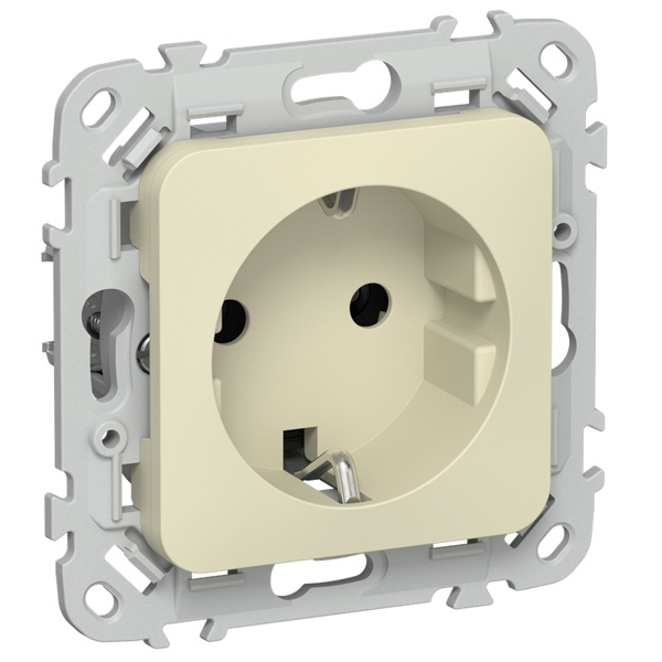 Розетка с заземлением ИЭК FLITE РСш11-0-ФлН 16А шторки навахо