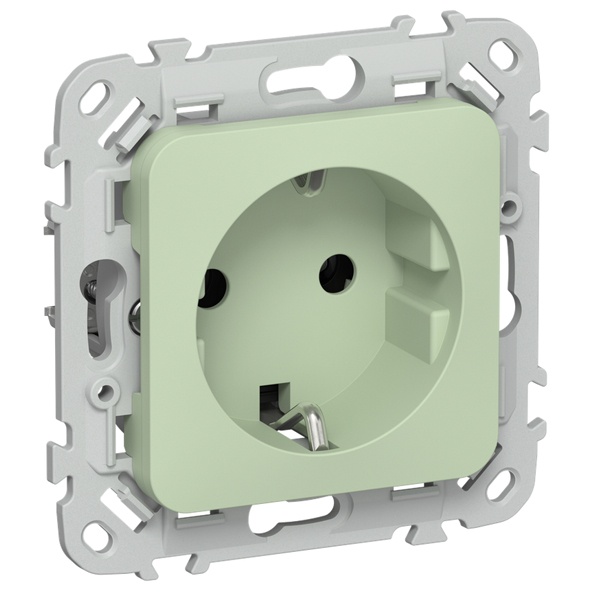 Розетка с заземлением ИЭК FLITE РСш11-0-ФлФ 16А шторки фисташковый
