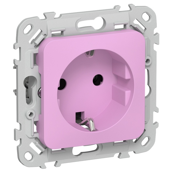Розетка с заземлением ИЭК FLITE РСш11-0-ФлПр 16А шторки пурпурный