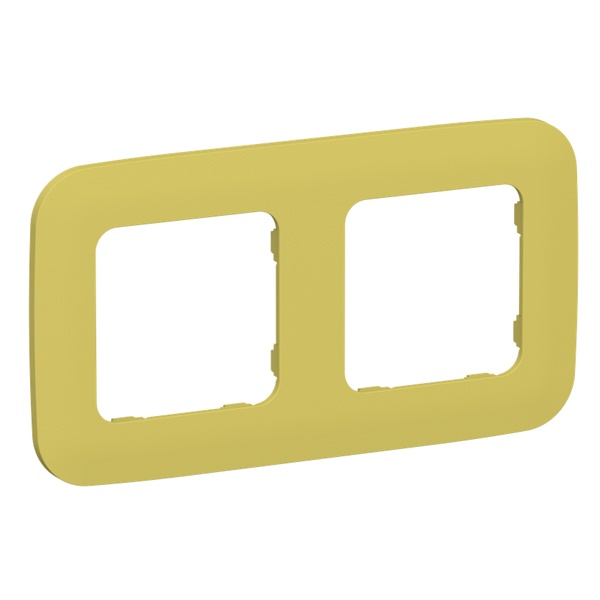 Рамка 2-местная ИЭК FLITE Artistic РУ-2-А-ФлЖК желтый карри
