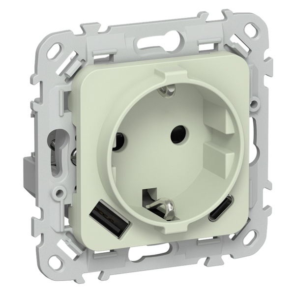 Розетка с заземлением ИЭК FLITE РСшкр11-1-44-ФлП 16А шторки крышка IP44 автозажим панг