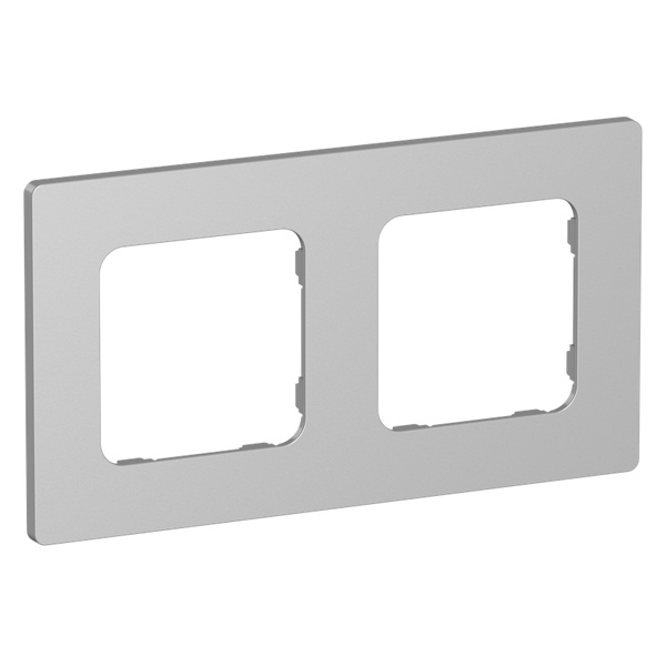 Рамка 2-местная ИЭК FLITE Classic РУ-2-К-ФлА алюминий