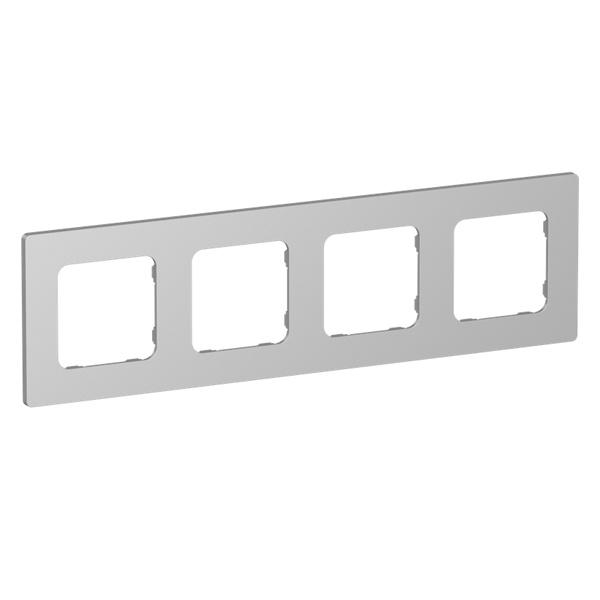 Рамка 4-местная ИЭК FLITE Classic РУ-4-К-ФлА алюминий