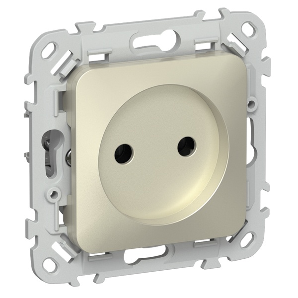 Розетка без заземления ИЭК FLITE РС01-1-ФлШ 10А автозажим шампань