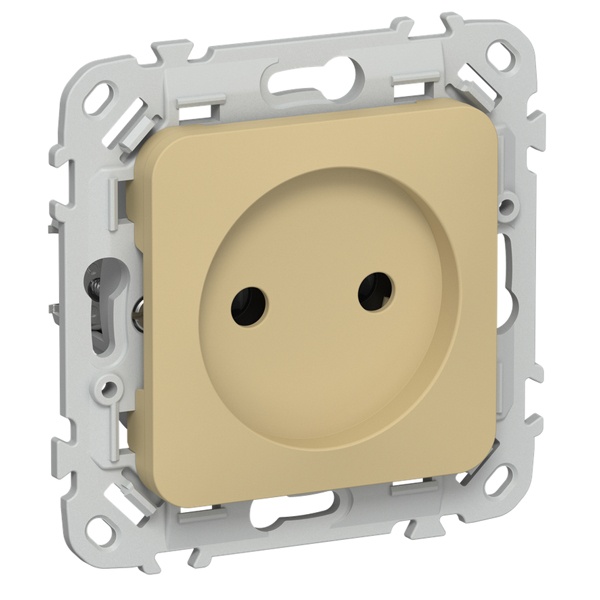 Розетка без заземления ИЭК FLITE РСш01-1-ФлШм 10А шторки автозажим шамуа