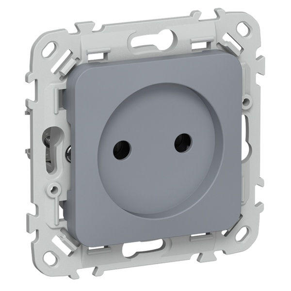 Розетка без заземления ИЭК FLITE РСш01-0-ФлМ 10А шторки маренго