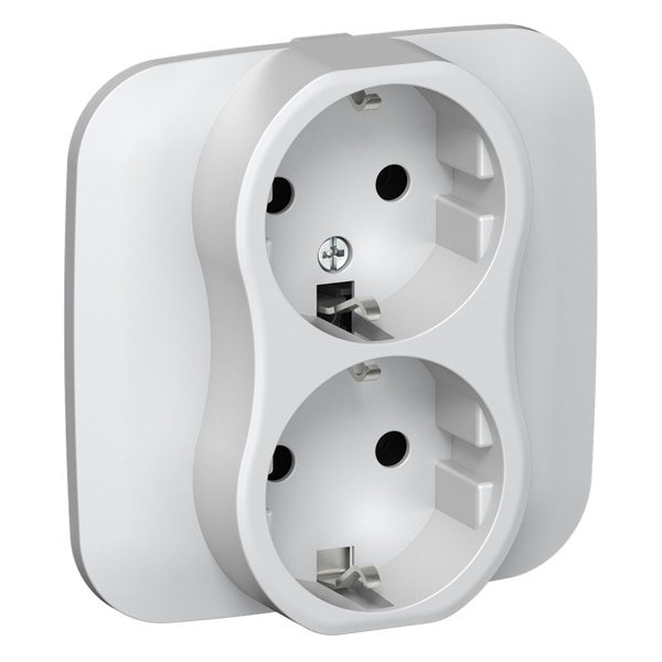 Розетка 2-я с заземлением в сборе ИЭК FLITE РСш12-0-А-ФлЖ 16А шторки жемчуг