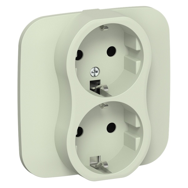 Розетка 2-я с заземлением в сборе ИЭК FLITE РСш12-0-А-ФлП 16А шторки панг