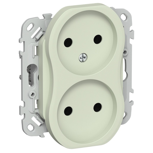 Розетка 2-я без заземления в сборе ИЭК FLITE РС02-1-ФлП 10А автозажим панг