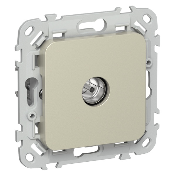 Розетка TV оконечная тип F ИЭК FLITE РТВф-1-1-1-ФлШ шампань