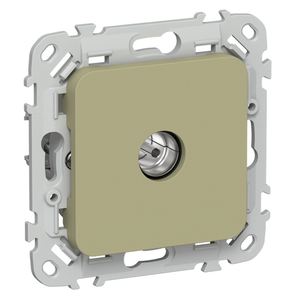 Розетка TV экранированная оконечная тип M ИЭК FLITE РТВм-1-1-1-ФлО оливковый