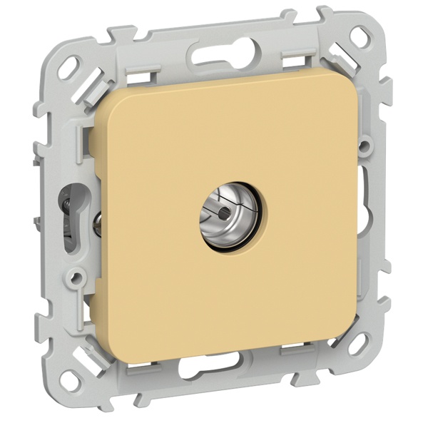 Розетка TV экранированная оконечная тип M ИЭК FLITE РТВм-1-1-1-ФлЗ золотарник