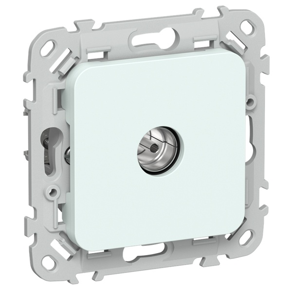 Розетка TV экранированная оконечная тип M ИЭК FLITE РТВм-1-1-1-ФлХЛ холодный лёд