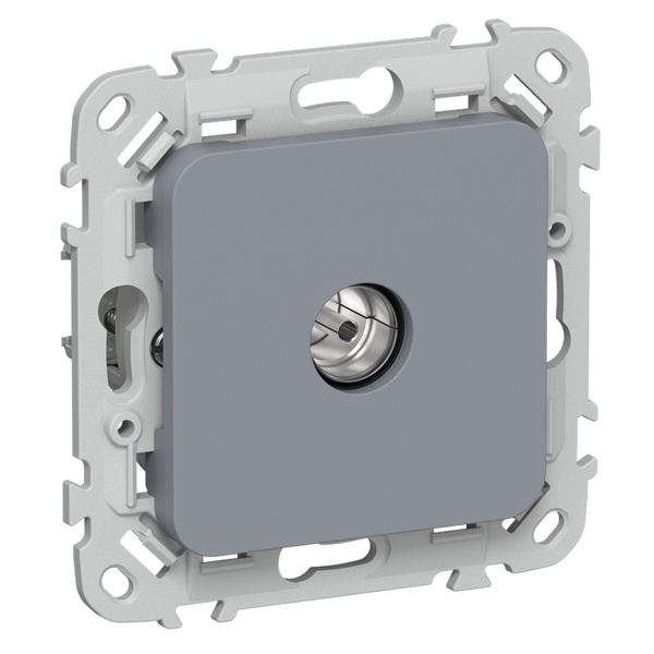 Розетка TV экранированная проходная тип M ИЭК FLITE РТВм-1-1-2-ФлМ маренго