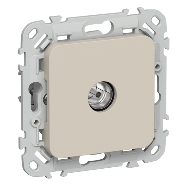 Розетка TV экранированная проходная тип M ИЭК FLITE РТВм-1-1-2-ФлЛ льняной