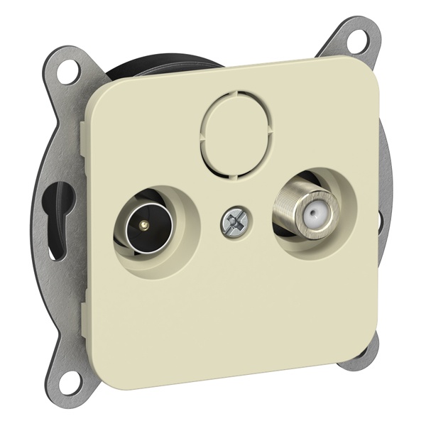 Розетка двойная TV+SAT экранированная оконечная ИЭК FLITE РТВс-2-1-1-ФлН навахо